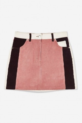 Topshop Colour Block Corduroy Skirt | retro mini - flipped
