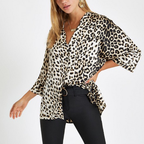 River Island Cream leopard print button-up blouse | animal prints