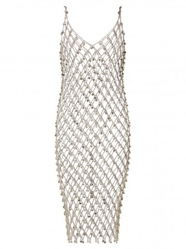 PACO RABANNE Crystal-embellished silver chain dress ~ evening glamour - flipped