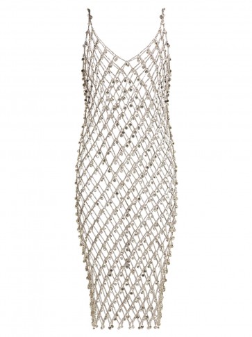 PACO RABANNE Crystal-embellished silver chain dress ~ evening glamour