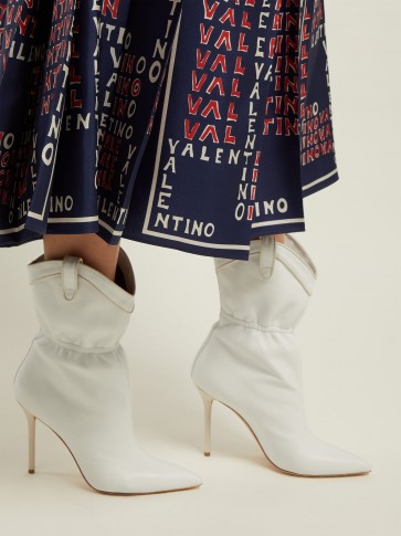 MALONE SOULIERS Daisy white leather ankle boots