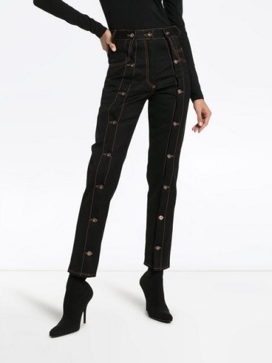 DELADA black button detail cropped jeans - flipped