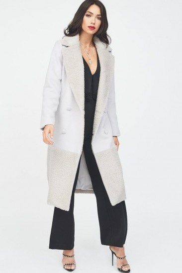 Lavish Alice double breasted wool coat with faux fur panelling | luxe style winter coats - flipped