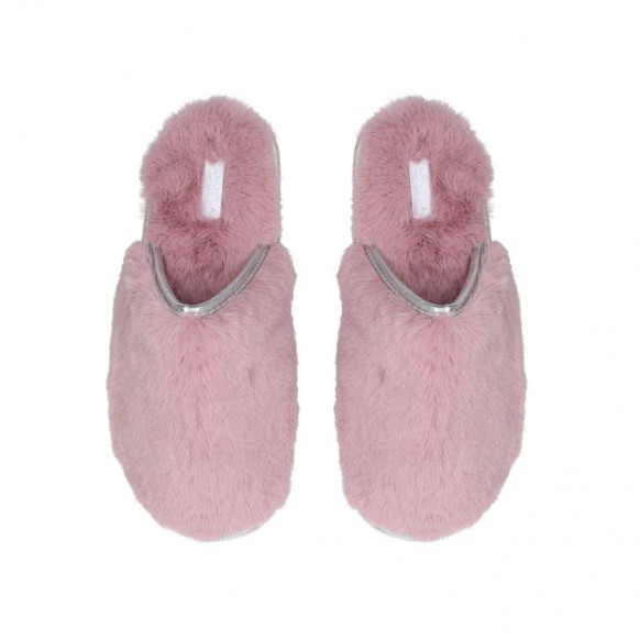 CARVELA ELLIE MULE SLIPPER in pink – fluffy mules – cute Christmas gift