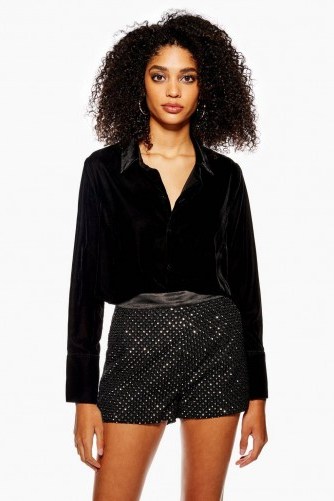 TOPSHOP Embellished Shorts in black / sparkly going out fashion - flipped