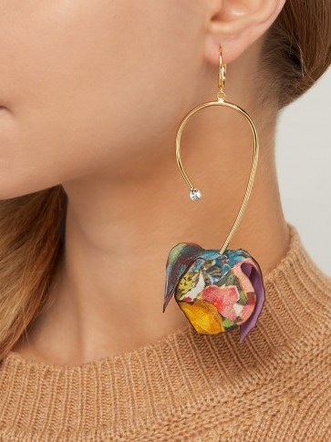 MARNI Floral-print flower drop earrings ~ floral inspired jewellery - flipped