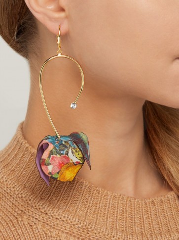 MARNI Floral-print flower drop earrings ~ floral inspired jewellery
