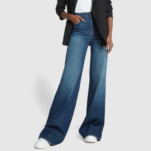 Frame LE PALAZZO DENIM PANTS in EAGLE POINT ~ extreme flares