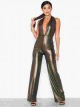 NLY One Halterneck Glam Jumpsuit in Black | high shine party fashion