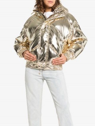 Ienki Ienki Dunlop Gold Foil Puffer Jacket ~ metallic outerwear - flipped