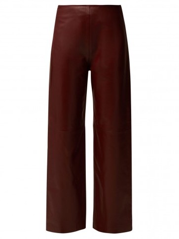 JACQUEMUS Jalad burgundy leather trousers - flipped