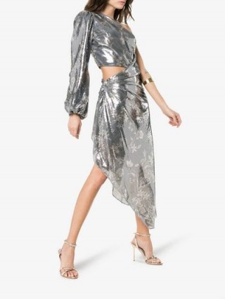 Johanna Ortiz Glassy Orchid One-Shoulder Silver Dress