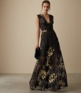 REISS KAIRA FLORAL BURNOUT MAXI DRESS ~ luxe devore event gown