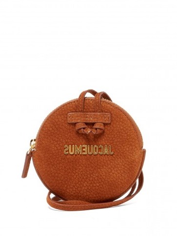 JACQUEMUS Le Pitchou brown suede coin purse ~ round purses - flipped