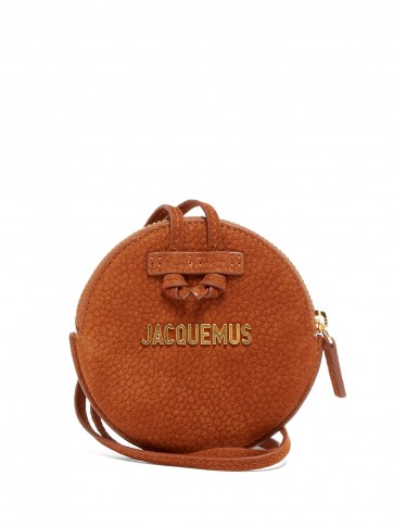 JACQUEMUS Le Pitchou brown suede coin purse ~ round purses