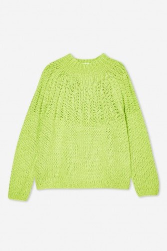 Topshop Lime Handknit Jumper | bright knitwear - flipped
