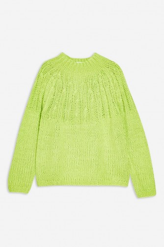 Topshop Lime Handknit Jumper | bright knitwear