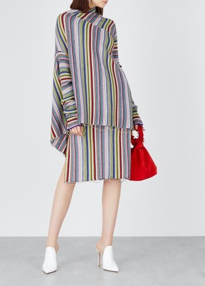MARQUES’ ALMEIDA Striped asymmetric merino wool jumper ~ contemporary knits - flipped