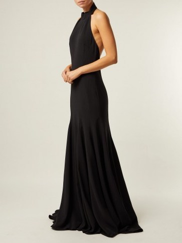 STELLA MCCARTNEY Meghan black halterneck cady gown ~ elegant event wear - flipped