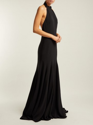 STELLA MCCARTNEY Meghan black halterneck cady gown ~ elegant event wear