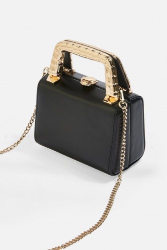 Topshop Mia Met Handle Mini Bag in Black | small glamorous box bags