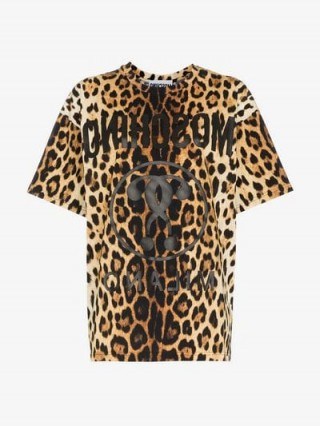 Moschino Oversized Leopard Logo Print T-Shirt ~ casual glamour - flipped