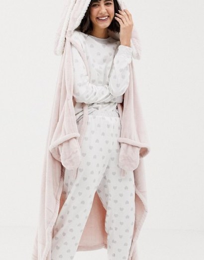 Oysho rabbit dressing gown in pink – sweet Xmas gift - flipped