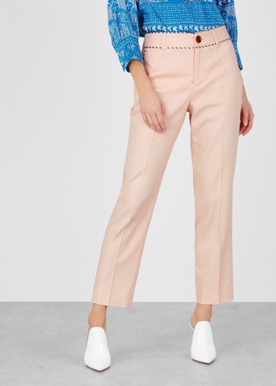 PETER PILOTTO Pink cord-trimmed straight-leg trousers – cropped pants - flipped