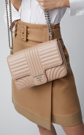 Prada Neutral Quilted Leather Shoulder Bag in Ciprie