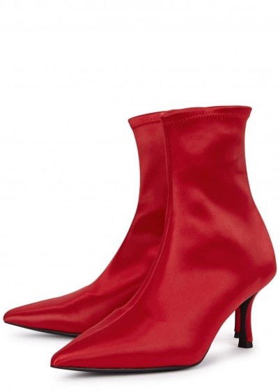 SENSO Qweene III red satin pointed toe boots - flipped