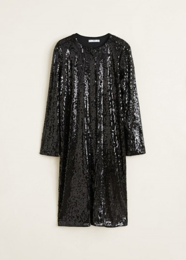 MANGO Black Sequined dress – LENTE | sparkling shift
