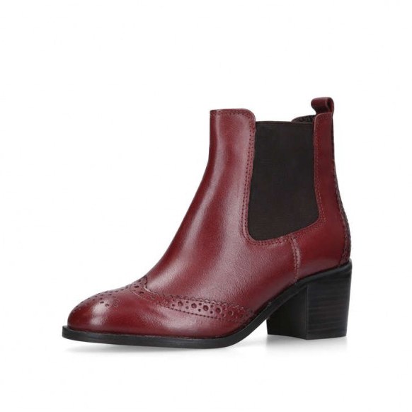 CARVELA SHAKE ankle boot in wine – dark-red block heel chelsea boots - flipped
