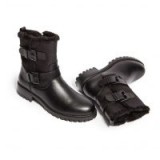 KG KURT GEIGER SNUG 2 faux fur lined buckle boot in black – cool winter boots