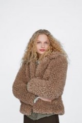 ZARA SOFT FAUX FUR JACKET in Beige | warm fluffy winter jackets