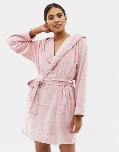 B By Ted Baker Pink Embossed Dressing Gown - flipped