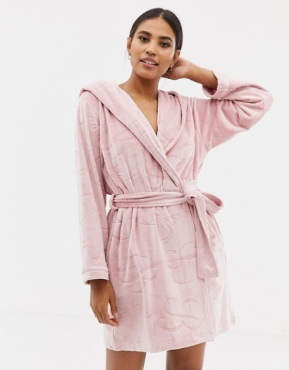 B By Ted Baker Pink Embossed Dressing Gown