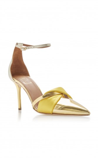 Malone Souliers Thalia Luwolt Pump in Gold | luxe party shoes