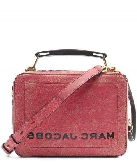 MARC JACOBS The Box Pink Distressed Leather Cross Body Bag - flipped
