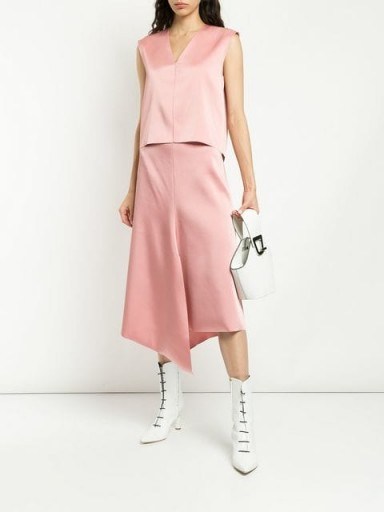 TIBI asymmetric draped skirt in pink haze - flipped