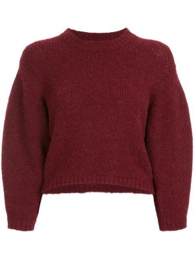 TIBI dark-red cropped sweater - flipped