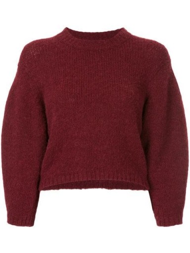 TIBI dark-red cropped sweater