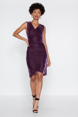 NASTY GAL To the Gala Velvet Dress in lilac - flipped