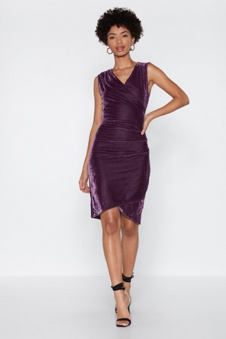 NASTY GAL To the Gala Velvet Dress in lilac