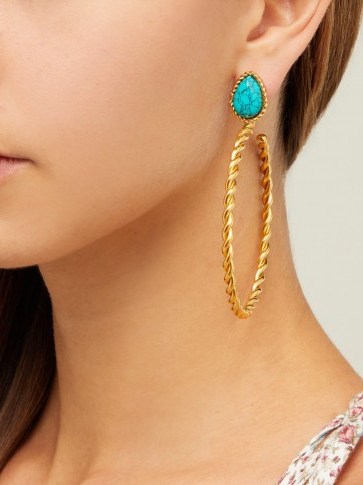 SYLVIA TOLEDANO Turquoise and twisted hoop earrings - flipped
