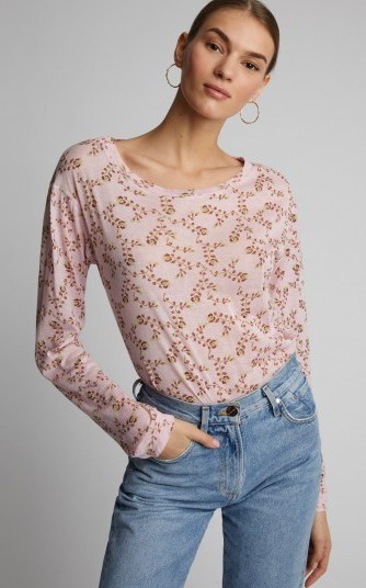 Yvonne S Under Printed Cotton Tee in Floral - flipped