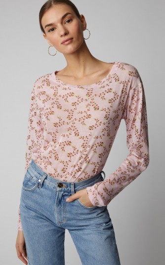 Yvonne S Under Printed Cotton Tee in Floral