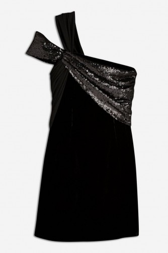Topshop x Halpern Velvet and Sequin Dress in Black – glamorous lbd