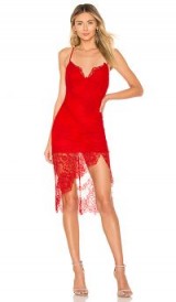 X by NBD NOVA DRESS in Red Rose | lace asymmetric party dresses