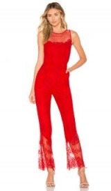 X by NBD RAFAELA JUMPSUIT in Red Rose | lace jumpsuits