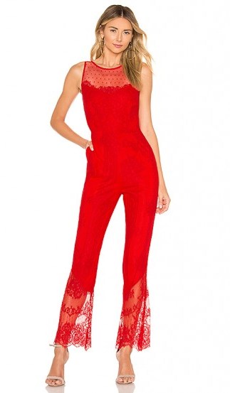 X by NBD RAFAELA JUMPSUIT in Red Rose | lace jumpsuits - flipped